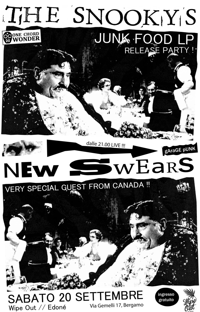 The Snookys (release party nuovo album) + New Swears (Canada) – Garage Rock’n'Roll Night at Edonè!