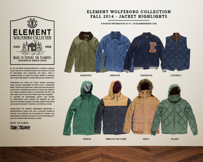 Element presenta la collezione Wolfeboro fall14