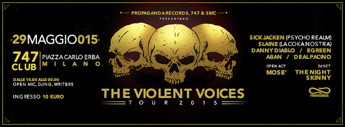 The Violent Voices tour 2015 – 29 maggio 2015 (747 club, p.za Carlo Erba – Milano)