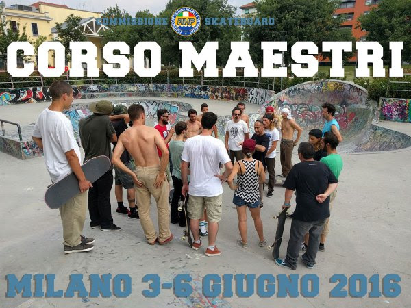 Corso Maestri skateboard confermato 3/6 Novembre a Milano