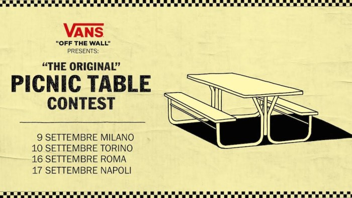 Vans presenta “The Original” PicNic Table Contest