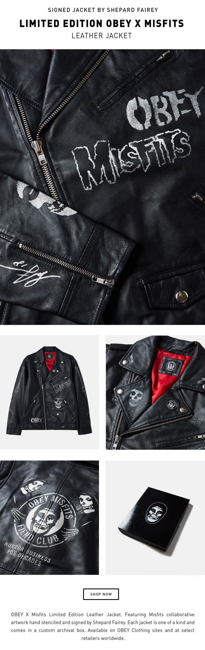 OBEY X MISFITS LIMITED EDITION LEATHER JACKET
