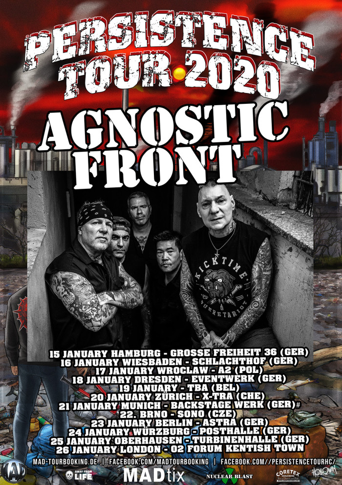 Agnostic Front to play Persistence Tour 2020