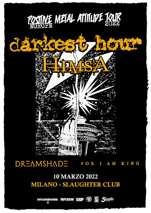 Darkest Hour: una data a Milano nel 2022 con Himsa e Dreamshade