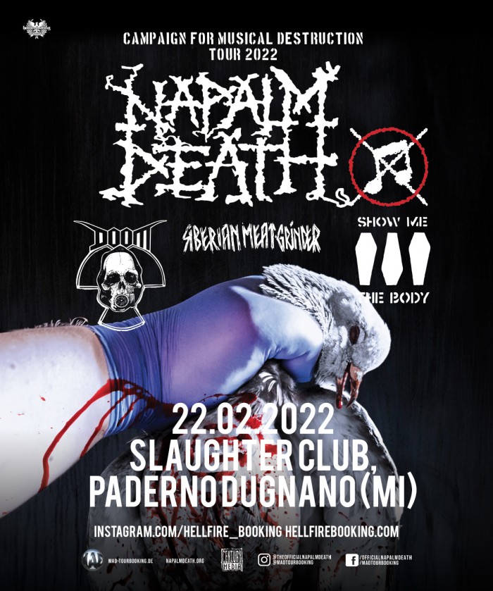 Napalm Death: unica tappa in Italia!