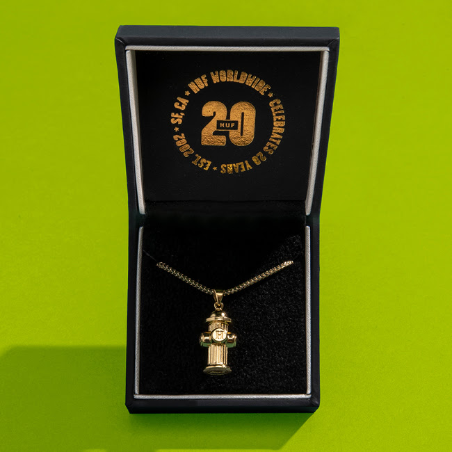 HUF 20th anniversary SF hydrant pendant & chain