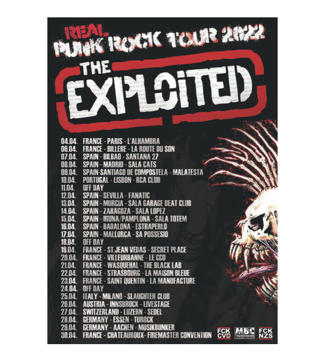 The Exploited to tour Europe in April 2022