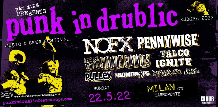 Nofx, Pennywise e tanti altri: il 22 maggio a Carroponte torna il leggendario Punk In Drublic Festival