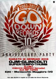 Per festeggiare i 10 anni della ‘Go Down Records’, sabato 12 gennaio, OJM + Glincolti + Supertempo + Thumb in concerto!