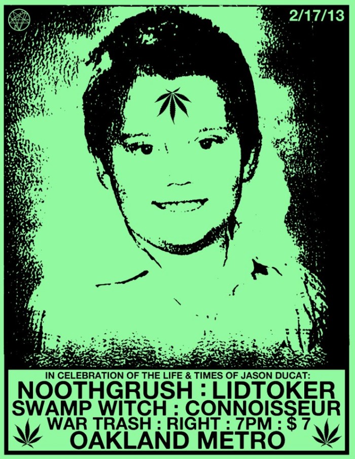 Noothgrush, Lidtoker, Swamp Witch, Connoisseur, War Trash, Right (17 febbraio 2013 – Oakland Metro Theatre, California)