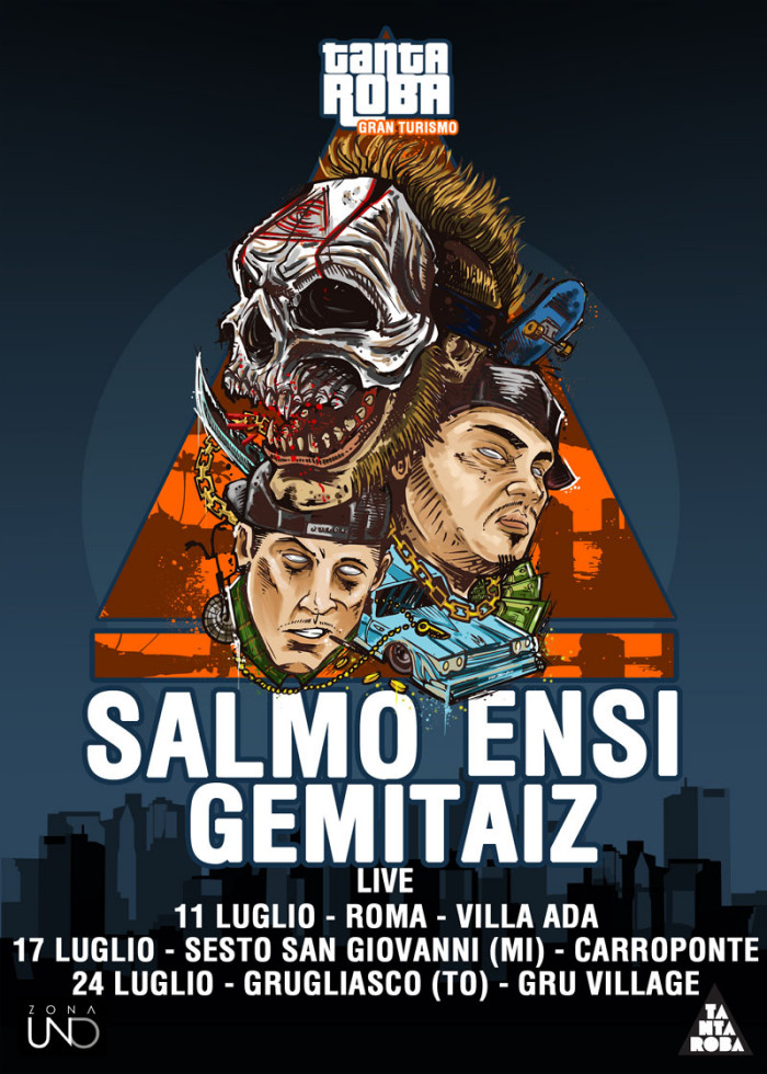 Salmo, Ensi, Gemitaiz a luglio in tour a Roma, Milano e Torino per 3 date insieme