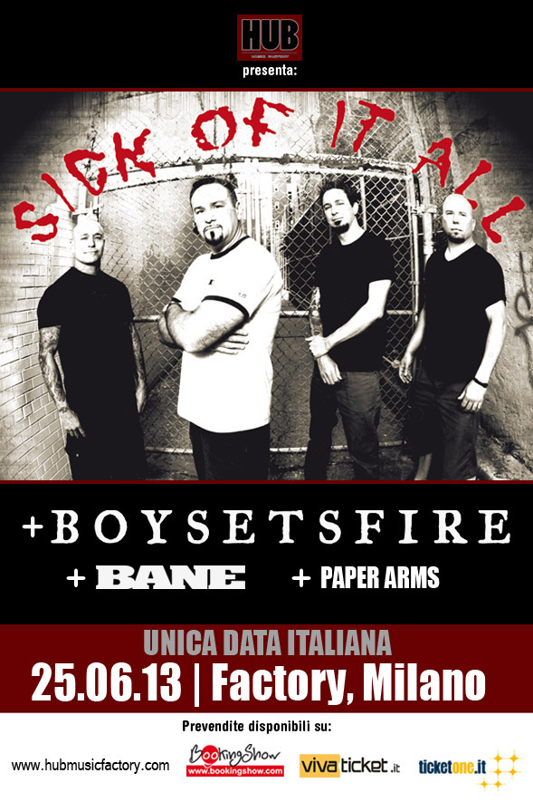 Sick Of It All: cambio di opener per l’unica data italiana, il 25 giugno al Factory di Milano!