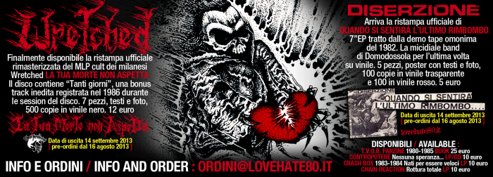 Lovehate80 presenta: Diserzione e Wretched