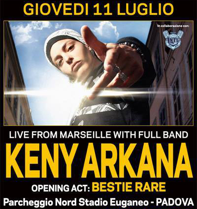 11 Luglio Keny Arkana + live band (Marsiglia/FR) 1ca data italiana