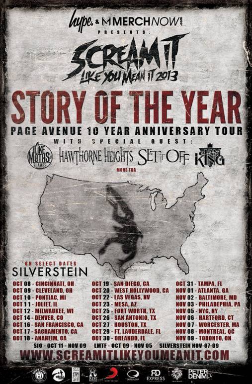 Story Of The Year to headline the 2013 Scream It Like You Mean It Tour