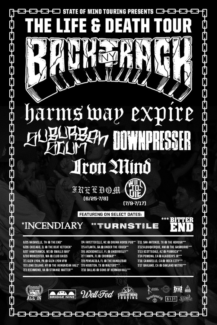 LIFE & DEATH TOUR ANNOUNCED FEATURING BACKTRACK, HARM’S WAY, EXPIRE & OTHERS