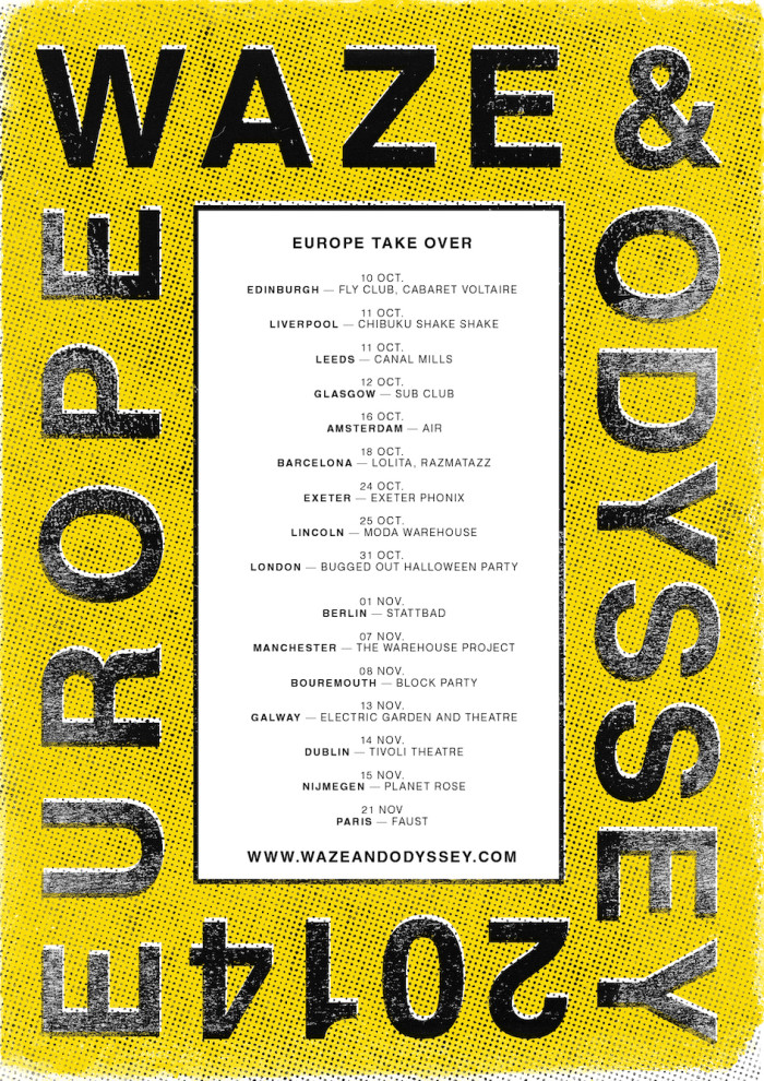 Waze & Odyssey announce US & European Tour Dates // September – November 2014