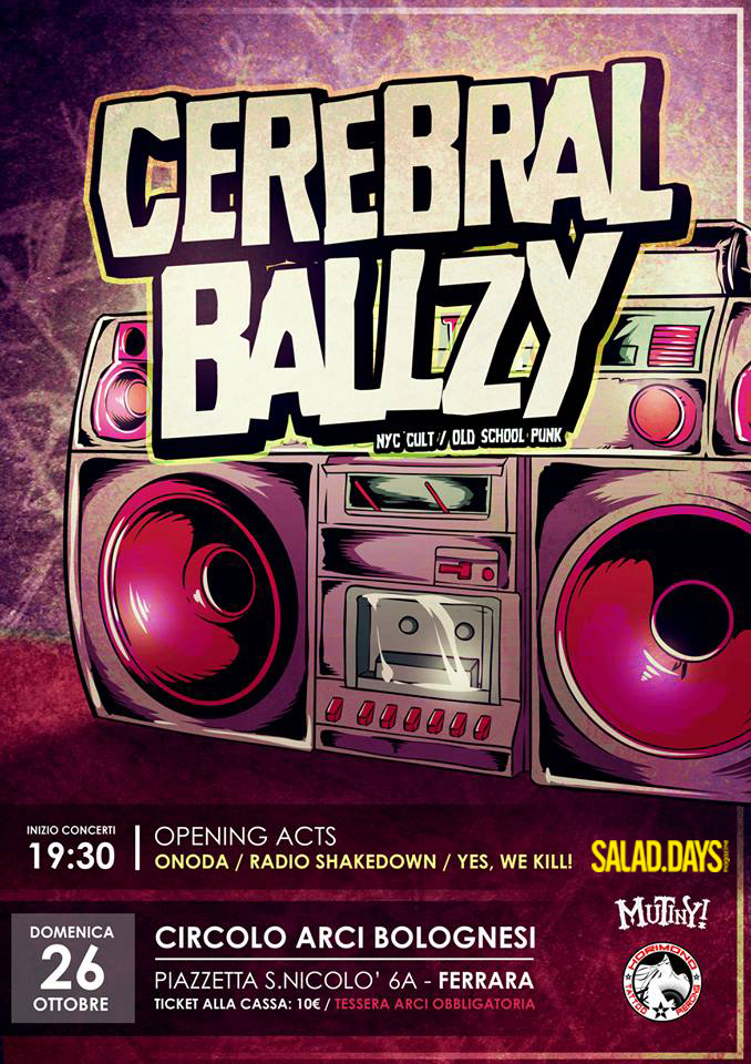 Cerebral Ballzy – Domenica 26 Ottobre al Circolo Arci Bolognesi, Ferrara