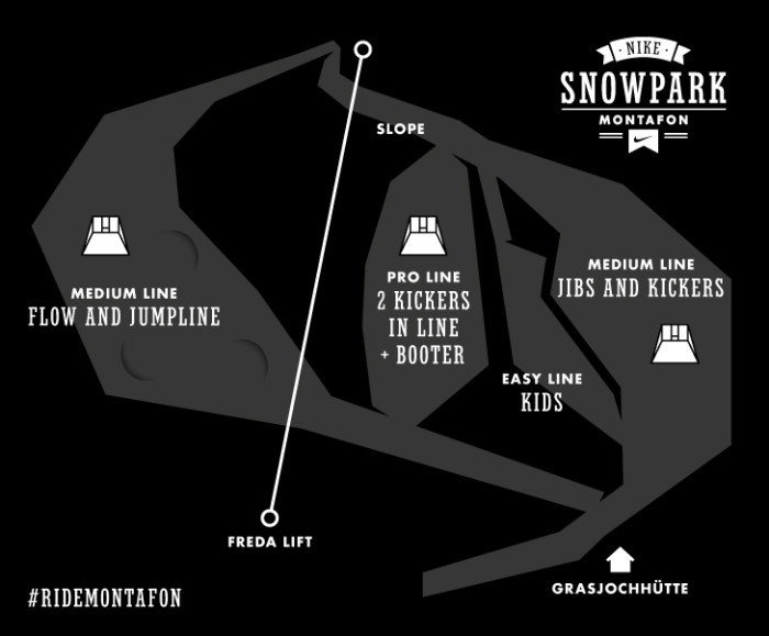 Nike Snowpark Montafon – Park Design 2014/15 with new Highlights