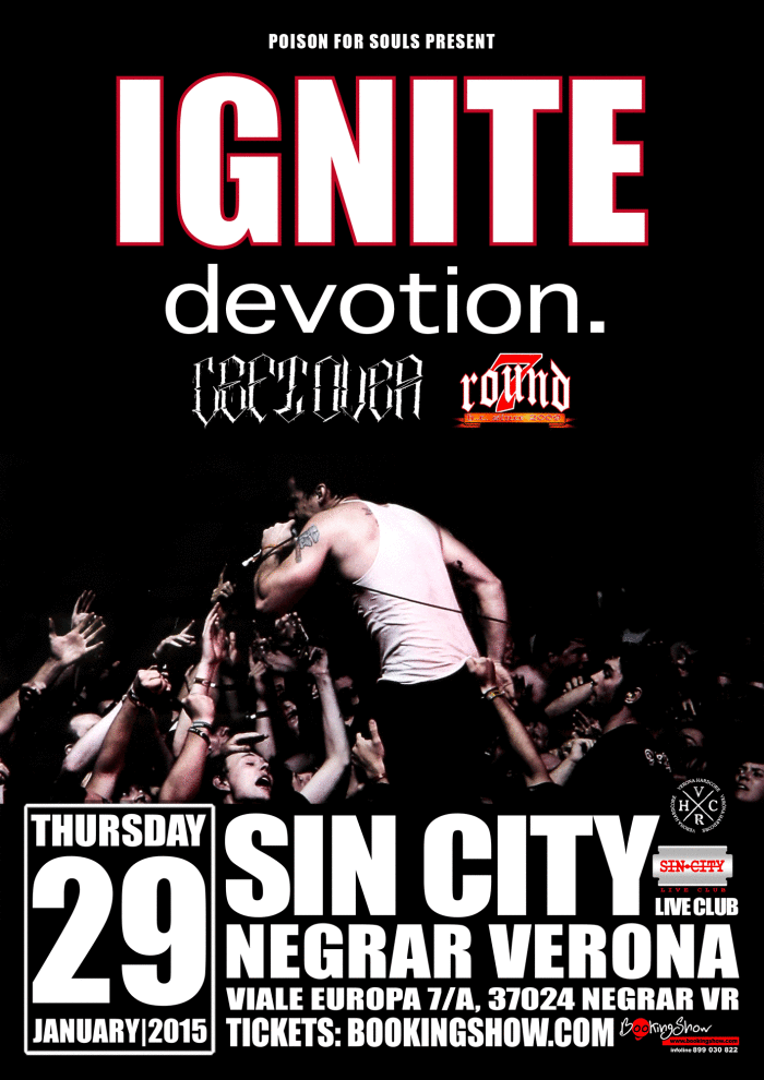 Ignite (Orange County Hardcore – CA, USA) – 29.01.2015 @ Sin City Verona