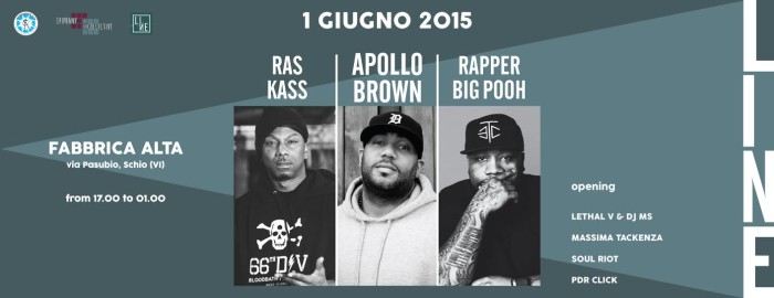 Per la prima volta in Italia il producer americano Apollo Brown. Ad accompagnarlo i rappers Ras Kass e Rapper Big Pooh, anche loro dagli Stati Uniti.