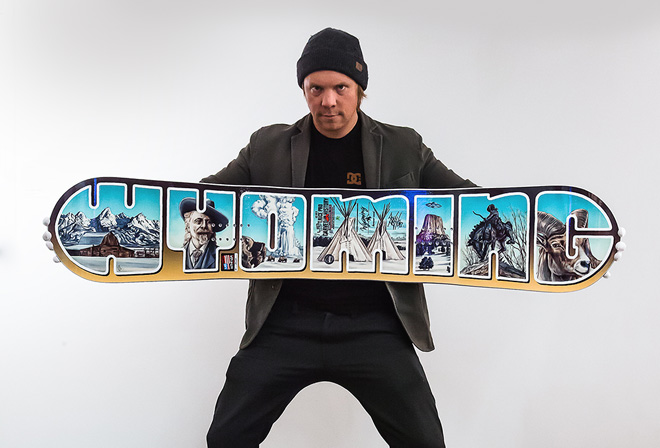 Win this custom snowboard signed by Travis
