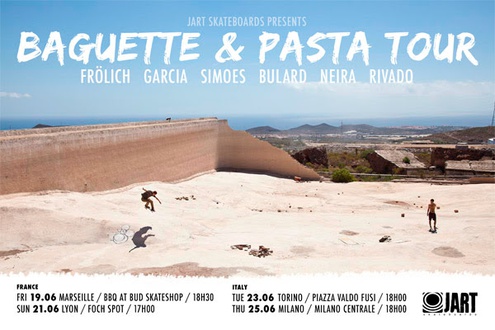 Baguette & Pasta tour:  il team Jart Skateboards arriva in Italia