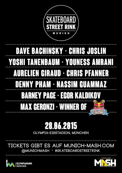 Skateboard Street Rink 2015 – Joslin, Bachinsky, Tanenbaum, Geronzi and Giraud confirmed