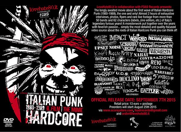 Venerdì sera il Bloom di Mezzago (MB) ospiterà la proiezione del documentario ‘Italian Punk Hardcore 1980-1989, Il Film | The Movie’