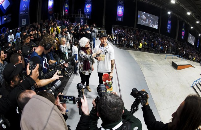 Winner of XGames Skateboarding Oslo, Nyjah Huston