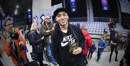 Winner of XGames Skateboarding in Oslo, Nyjah Huston