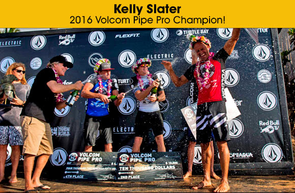 Kelly Slater – 2016 Volcom Pipe Pro Champion!