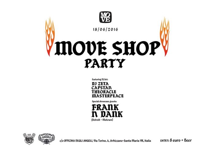 Sab 18/06 Frank N Dank (Detroit – Motow ) @ Moveshop Party live Verona