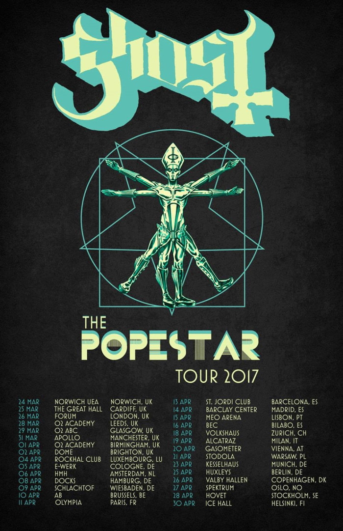 Ghost – Il Popestar Tour in Italia il 19 aprile