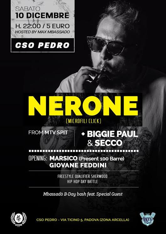 Sab 10 dic Nerone feat. Secco + Dj Biggie Paul (Microfili)