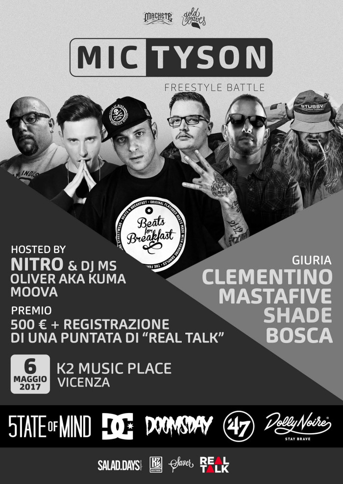 Nitro e DJ Ms lanciano la finale della 2° ed. di Mic Tyson: il contest di freestyle sabato a Vicenza con Clementino tra i giurati