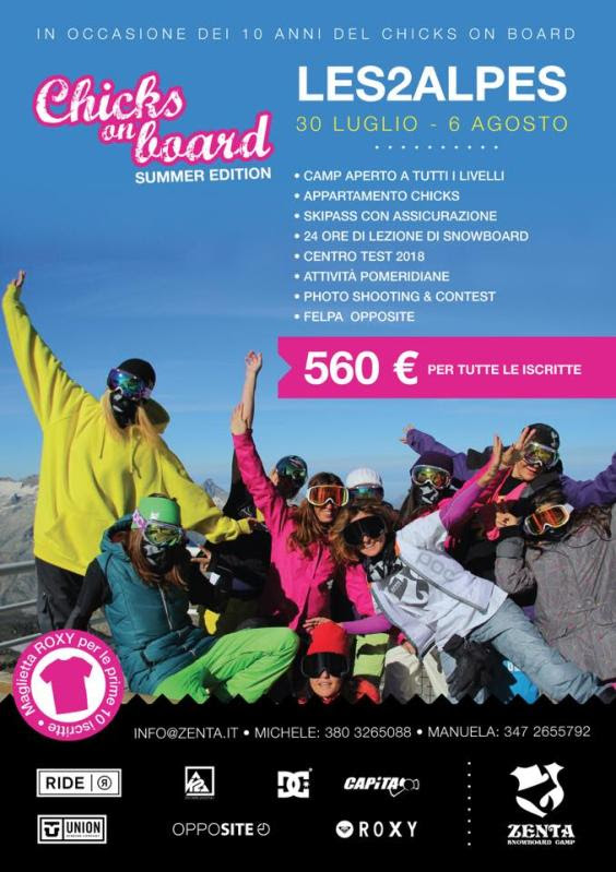 Zenta: snowboard estivo con Roxy, DC, Union e CAPiTA