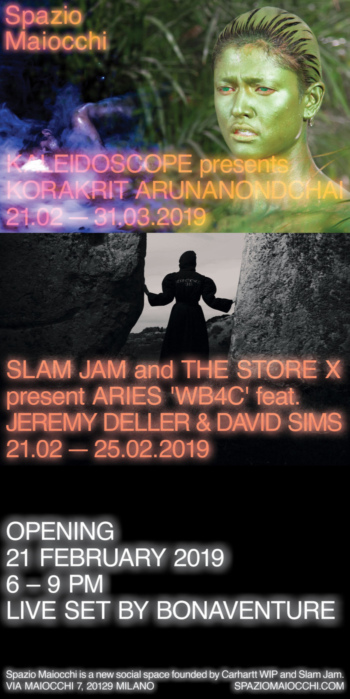 Opening Kaleidoscope presents Korakrit Arunanondchai + Slam Jam & The Store X Vinyl Factory present Aries’ WB4C feat. Jeremy Deller and David SIims