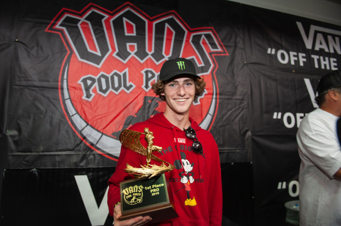 Tom Schaar takes 1st place in Pro Division at Vans Pool Party 2019