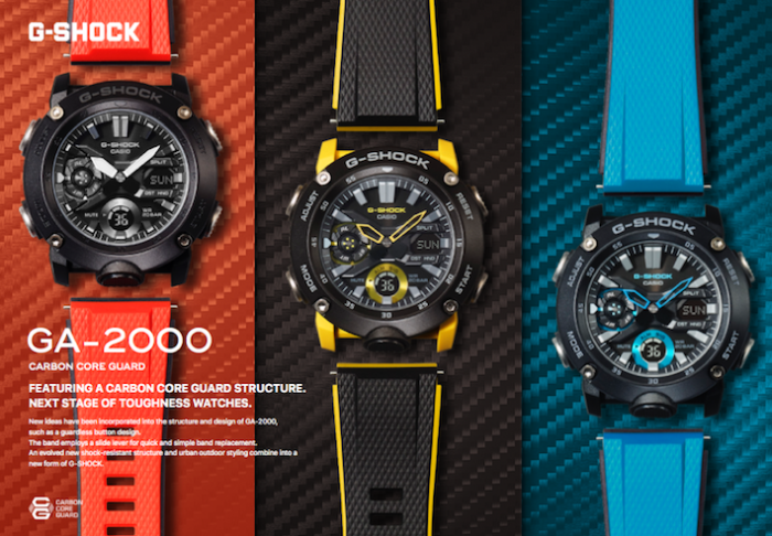 G-SHOCK PRESENTA L’OROLOGIO IN CARBONIO CON CINTURINI COLORATI INTERCAMBIABILI