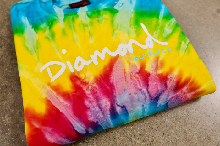 Diamond / Tie Dye OG Script crews + Mineral Wash tees