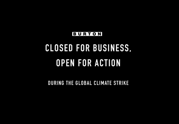 Burton partecipa attivamente al Global Climate Strike 20/27 Settembre 2019