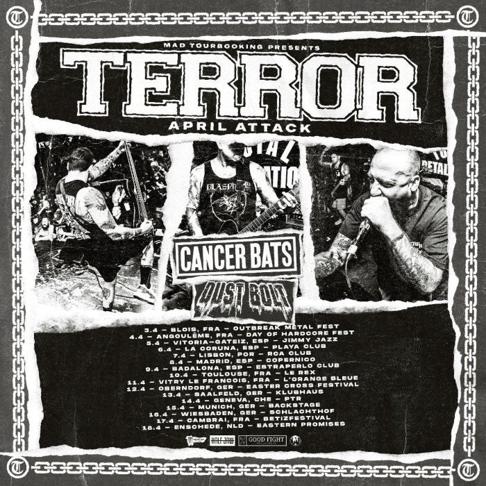 Terror – announce European tour with Cancer Bats and Dust Bolt in April 2020!