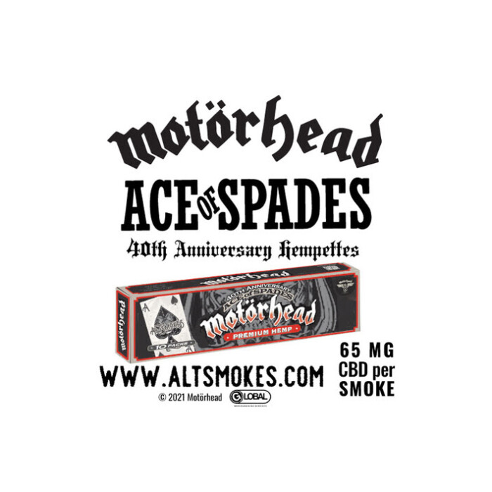 Global Merchandising Services and Motörhead joins with Alt Smokes for new Ace Of Spades hempettes line