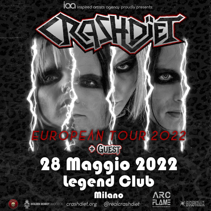 Crashdiet data unica a Milano per la glam metal/sleaze rock band svedese