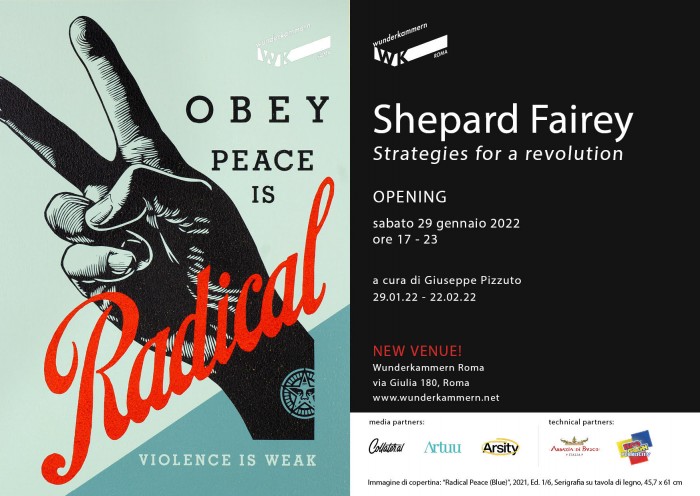 ‘STRATEGIES FOR A REVOLUTION’, LA NUOVA MOSTRA DI SHEPARD FAIREY PRESSO LA GALLERIA WUNDERKAMMERN IN VIA GIULIA 180, ROMA