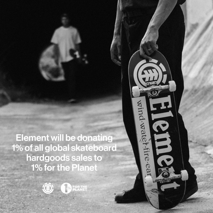 ELEMENT SKATEBOARDS PARTNERS WITH 1% FOR THE PLANET