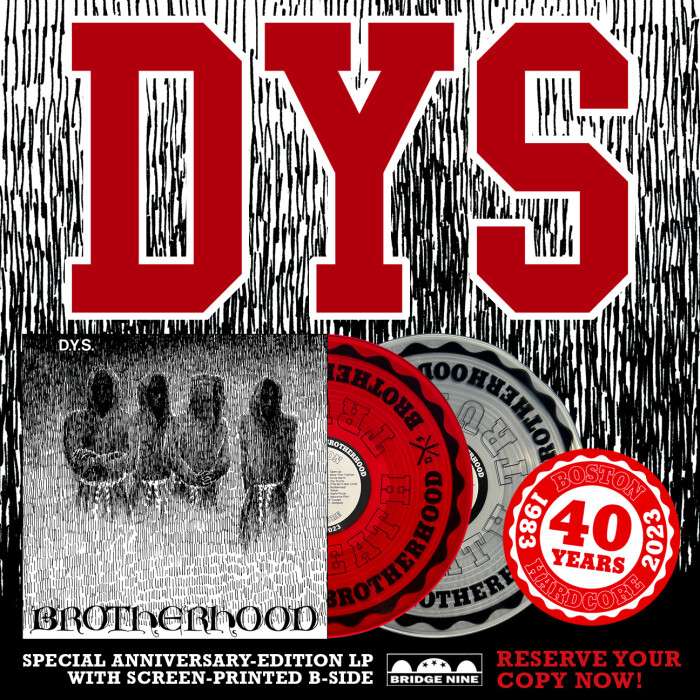 DYS + Bridge Nine Records announce ‘Brotherhood’ –  40th Anniversary vinyl