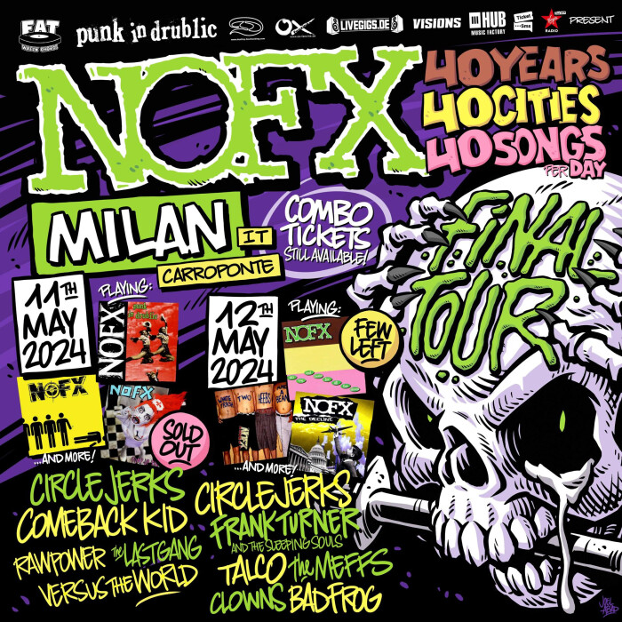 NOFX: I CIRCLE JERKS SI AGGIUNGONO COME SPECIAL GUESTS NELLE DATE DI MILANO